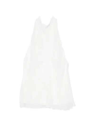 Raquel Diniz Halter Sleeveless Top In White