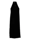 Raquel Diniz Halterneck Velvet Midi Dress In Black