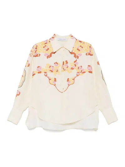 RAQUEL DINIZ BAHIA FLARED SHIRT IN IVORY LINEN