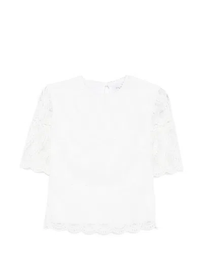 Raquel Diniz Lace Scalloped-hem Top In White