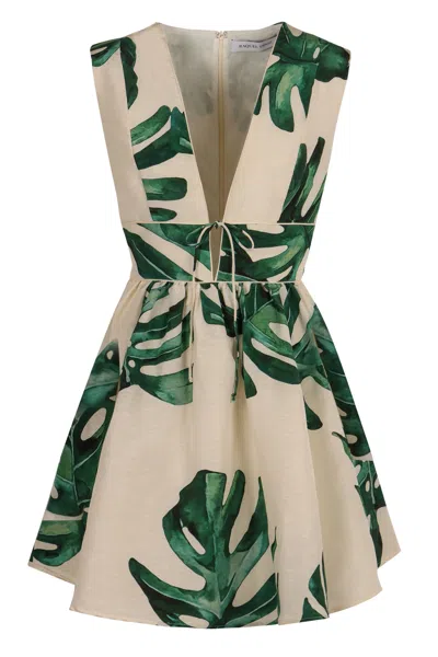 Raquel Diniz Linen And Silk Dress In Multi