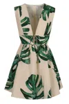 Raquel Diniz Floral-print Mini Dress In Panna