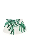 Raquel Diniz Leaf-print Elasticated Shorts In White