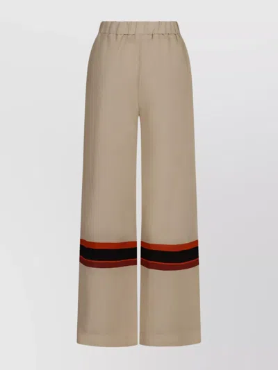 RAQUEL DINIZ LINEN AND SILK TROUSERS WITH WIDE LEG