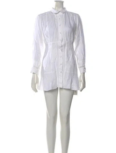 Pre-owned Raquel Diniz Linen Mini Dress In Grey