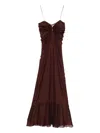 Raquel Diniz Samba Maxi Dress Ruffled Hem In Brown