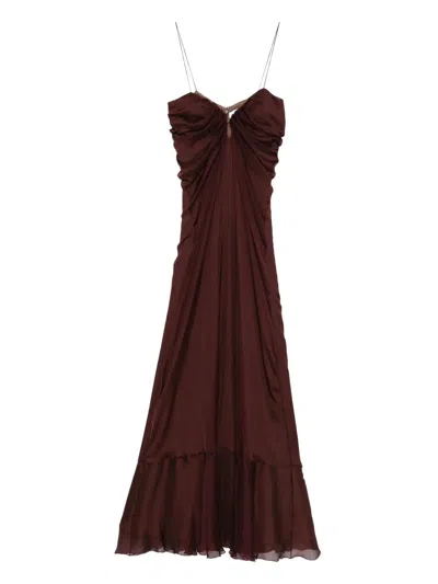 RAQUEL DINIZ LONG DRESS WITH RUFFLES