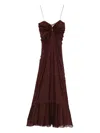 Raquel Diniz Samba Maxi Dress Ruffled Hem In Burgundy