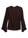 Raquel Diniz Satin Blouse With Flared Cuffs And Puff Sleeves In Red
