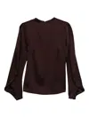 Raquel Diniz Satin Blouse With Flared Cuffs And Puff Sleeves In Multi