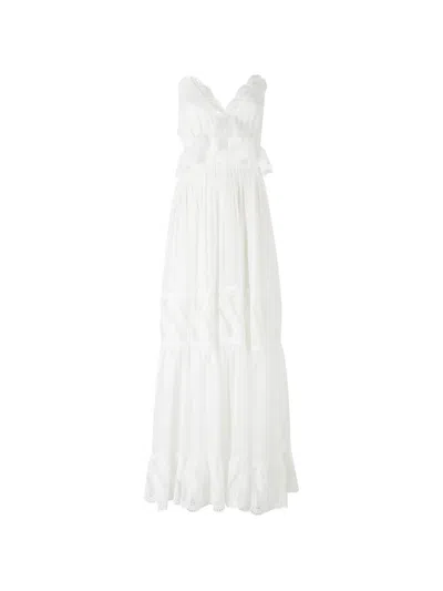Raquel Diniz Lory Lace-trimmed Dress In White