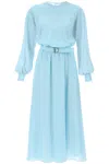 Raquel Diniz Marta Chiffon Midi Dress In Blue