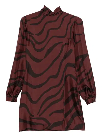 RAQUEL DINIZ RAQUEL DINIZ MINI DRESS WITH WAVE PRINT AND HIGH NECK