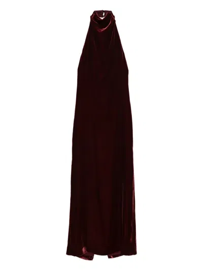 Raquel Diniz Myra Halterneck Maxi Dress In Burgundy