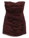 Raquel Diniz New Ambra Strapless Pleated Short Dress In Multi