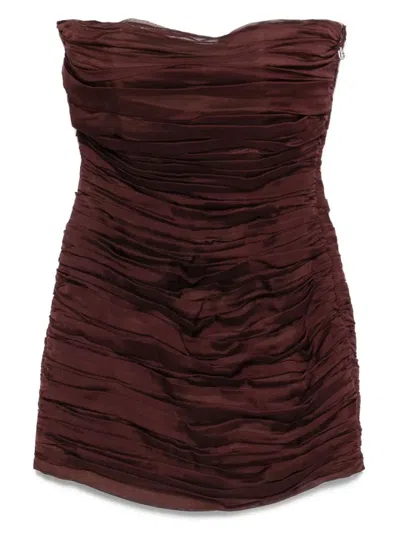 RAQUEL DINIZ RAQUEL DINIZ NEW AMBRA STRAPLESS PLEATED SHORT DRESS