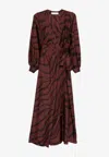 Raquel Diniz Zebra-print Wrap Dress In Brown