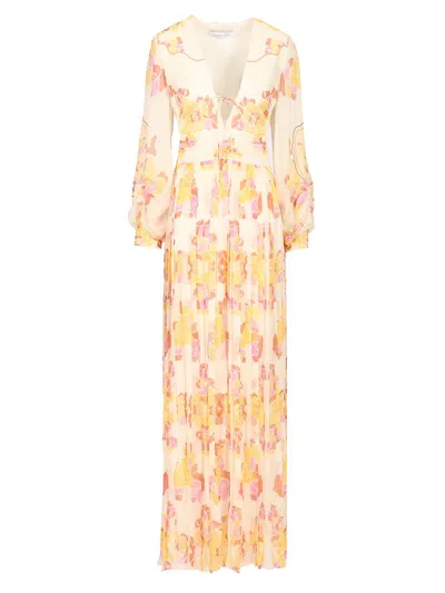Raquel Diniz New Valerie Dress Chiffon Stampato In Multicolor