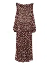Raquel Diniz Off-shoulder Dress In Brown