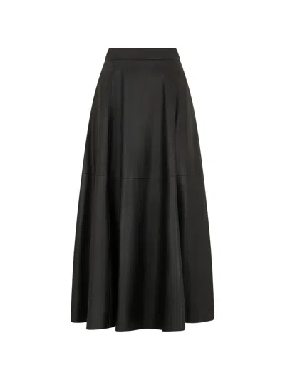 Raquel Diniz Panelled Leather Maxi Skirt In Black
