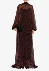 Raquel Diniz Zebra Print Dress In Brown