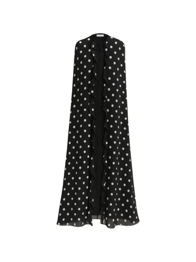 Raquel Diniz Patty Polka-dot Cape In Black