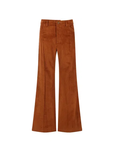 Raquel Diniz Penelope Corduroy Flared Trousers In Animal Print