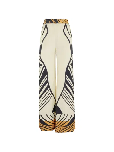 Raquel Diniz Sofia Wide Leg High Waist Trousers In Yellow