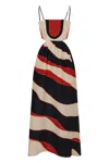 RAQUEL DINIZ PRINTED LINEN DRESS
