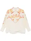 Raquel Diniz Bahia Flared Shirt In Ivory Linen