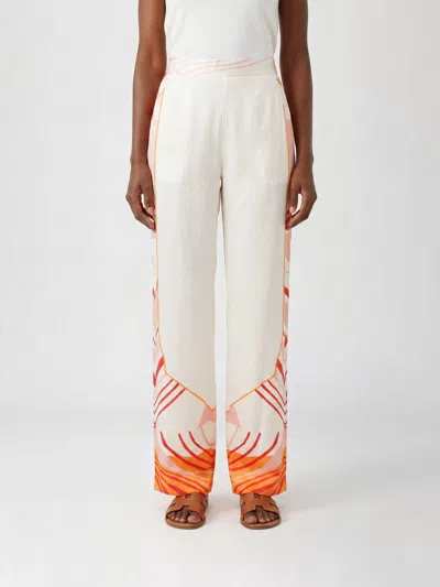 Raquel Diniz Printed Silk Palazzo Trousers In Multi
