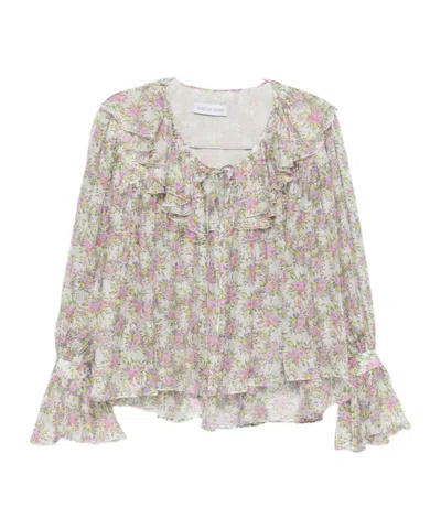 Raquel Diniz Floral-print Ruffled Blouse In Multi