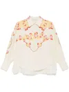 Raquel Diniz Bahia Flared Shirt In Ivory Linen