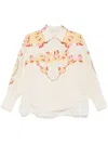 Raquel Diniz Bahia Flared Shirt In Ivory Linen In Neutrals