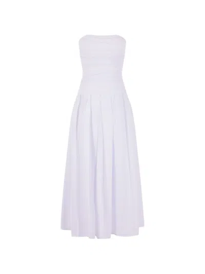Raquel Diniz Ruched Strapless Dress In Pattern