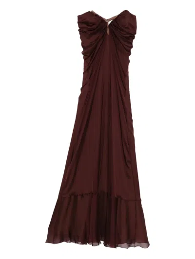 RAQUEL DINIZ RUFFLE-HEM MAXI DRESS