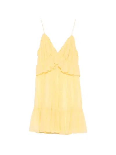 Raquel Diniz Ruffled Detail Dress In Yellow