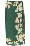 RAQUEL DINIZ S SILK FLORAL WRAP SKIRT