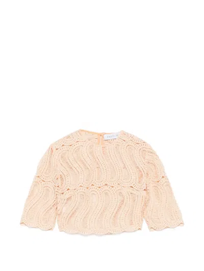 Raquel Diniz Sabi Guipure-lace Cropped Top In Neutral