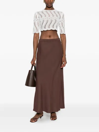 Raquel Diniz Sabi Lace Scalloped Top In White