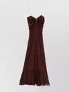 Raquel Diniz Samba Maxi Dress Ruffled Hem In Burgundy