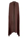 Raquel Diniz Flowing Silk Cape A-line Hem In Burgundy