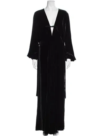 Pre-owned Raquel Diniz Silk Long Dress In Black