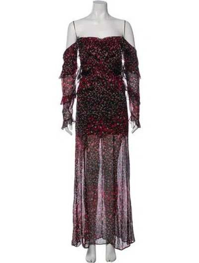 Pre-owned Raquel Diniz Silk Long Dress In Multi