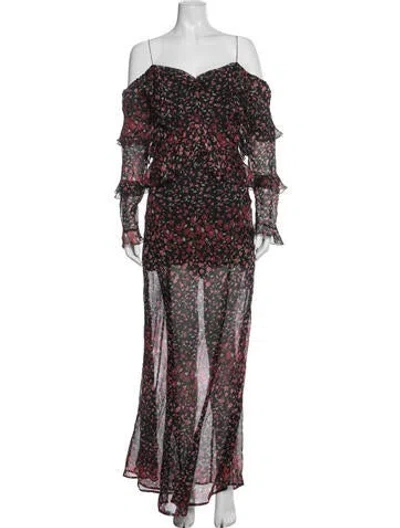 Pre-owned Raquel Diniz Silk Long Dress In Multicolor