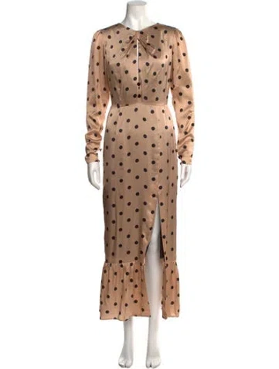 Pre-owned Raquel Diniz Silk Long Dress In Neutrals
