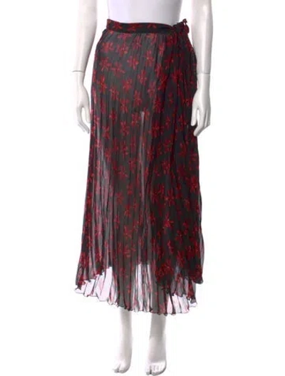 Pre-owned Raquel Diniz Silk Midi Length Skirt W/ Tags In Red