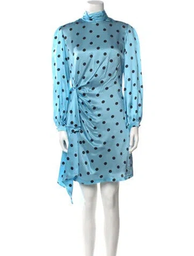 Pre-owned Raquel Diniz Silk Mini Dress In Blue
