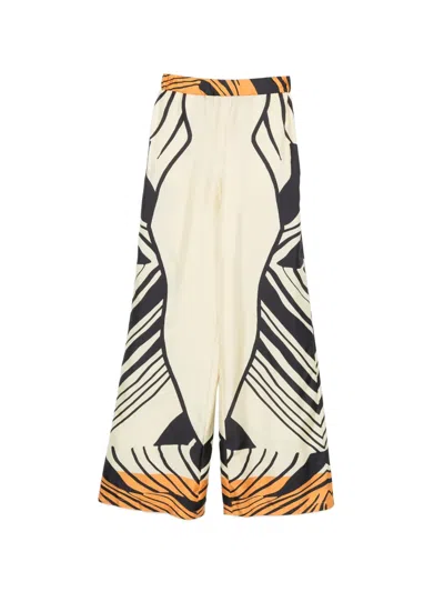 Raquel Diniz Sofia Graphic-print Wide-leg Trousers In Multi