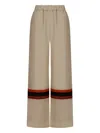 Raquel Diniz Linen And Silk Trousers With Wide Leg In Neutral